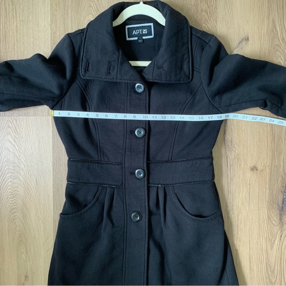 Apt. 9 Black Button Down Pea Coat Jacket Women’s Size Small - Picture 14 of 16